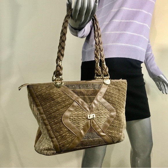 Pier Giorgio Italy Vintage Tapestry Carpet Handbag Shoulder Bag Purse Beige - Picture 7 of 16